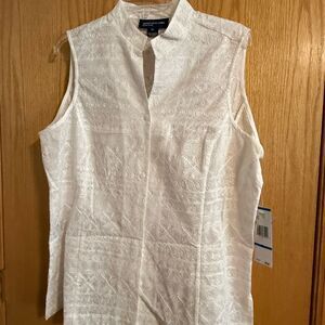 women's Jones New York Signature white Sleeveless Blouse XL summer casual